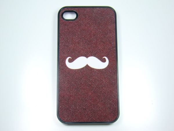 Case mustache com glitter