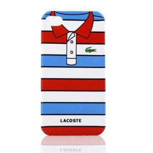 Case lacoste listrada azul e vermelha